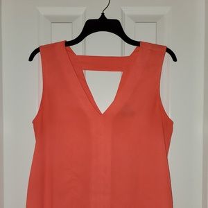 Worthington neon orange chiffon sleeveless top
